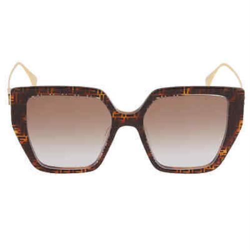 Fendi Brown Gradient Butterfly Ladies Sunglasses FE40012U 55F 55 FE40012U 55F 55