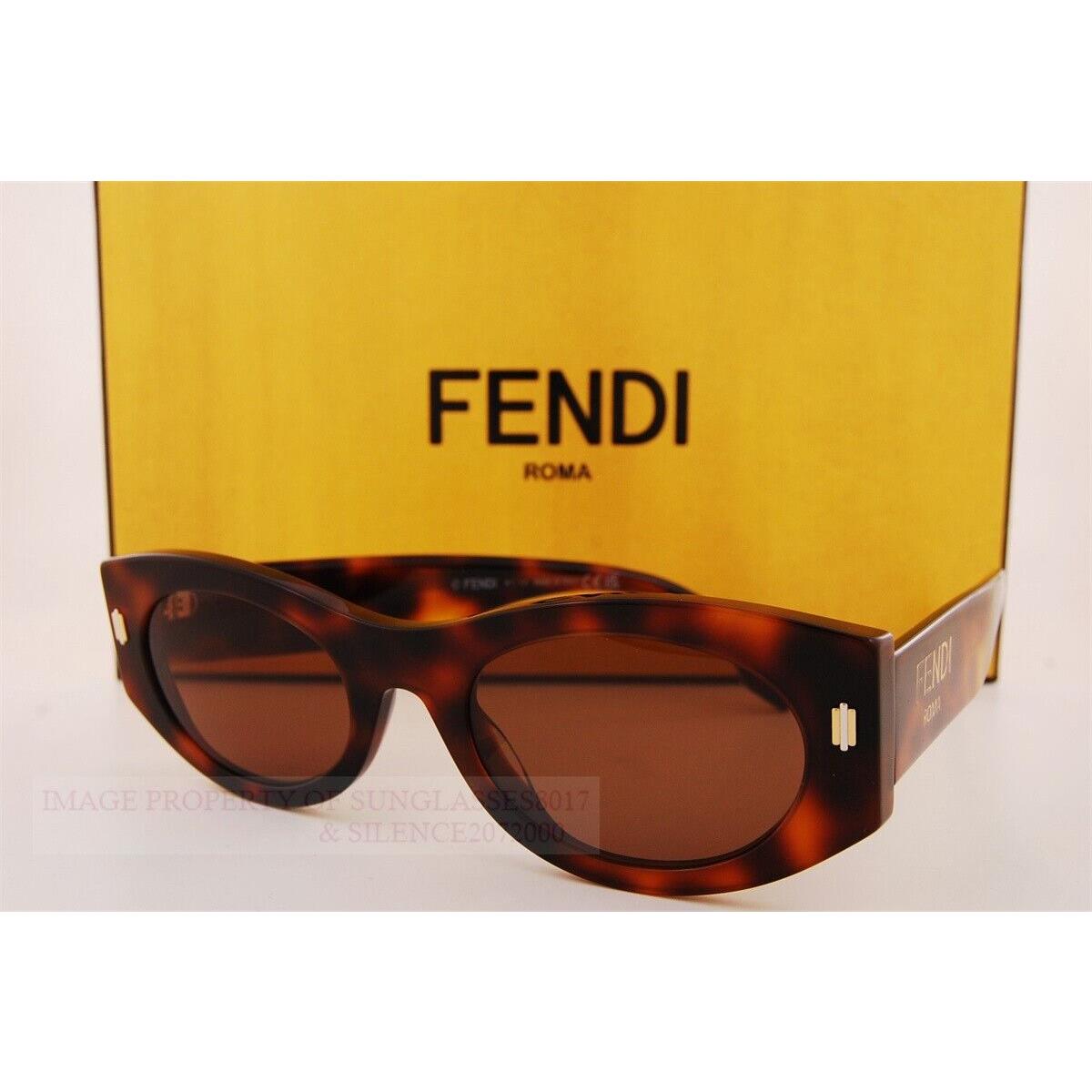 Fendi Sunglasses FE 40125I 53E Havana/dark Brown For Women