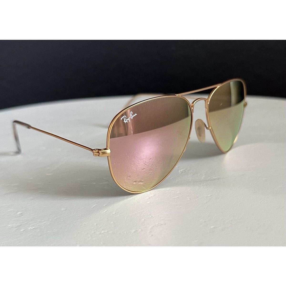 Ray Ban Sunglasses Aviator RB3025 Mirrored Pink Lens 58mm