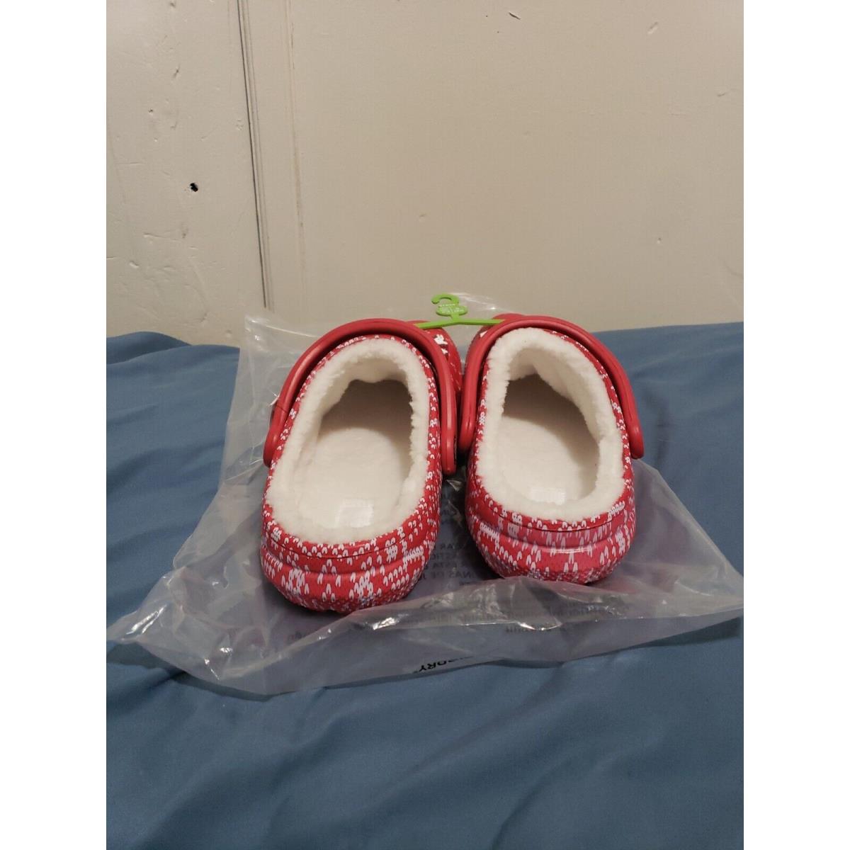 Crocs Classic Lined Holiday Clogs Men`s Sz 5/Womens Sz 7 Christmas Slippers