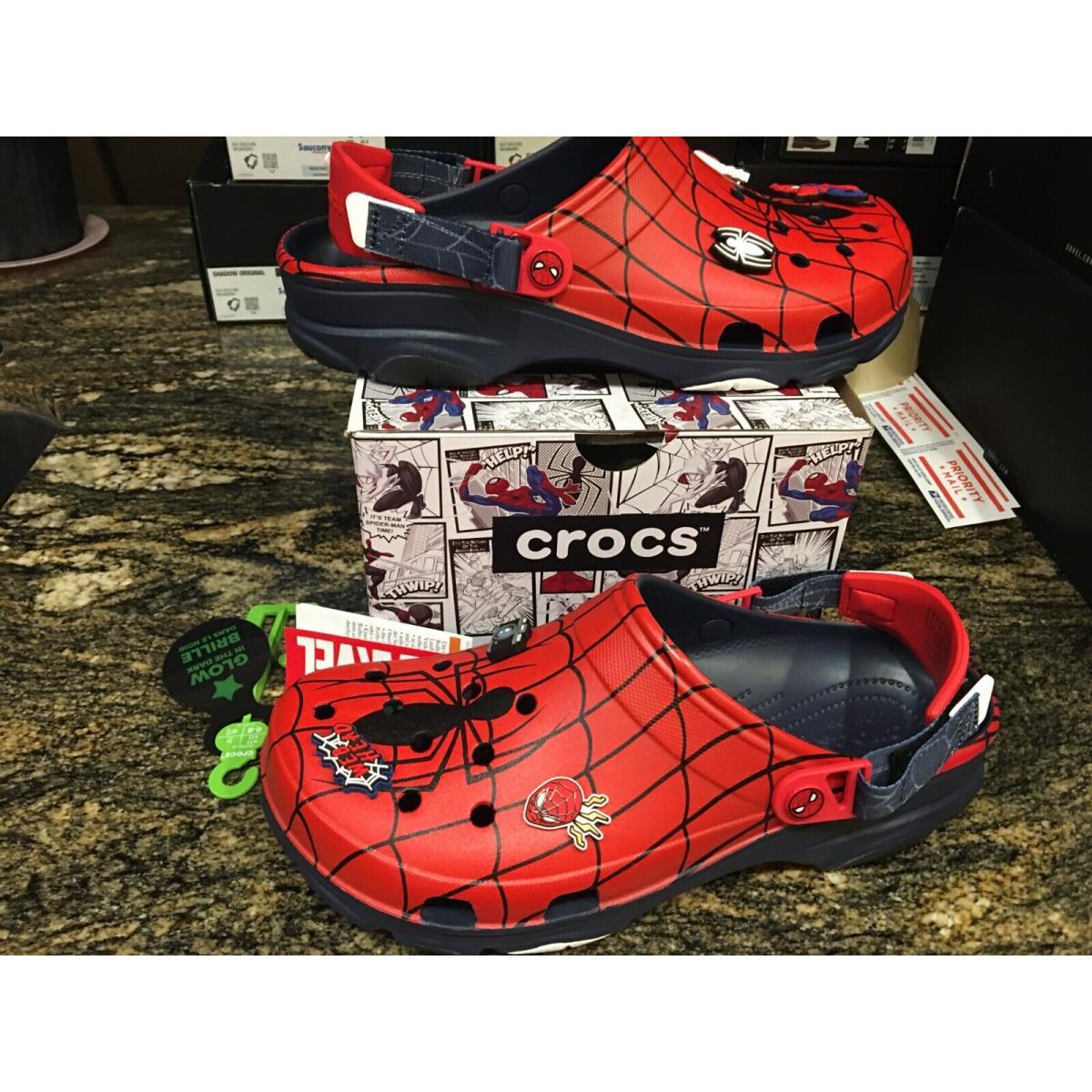 Mens Crocs Spiderman All Terrain Clog Shoes Size 13