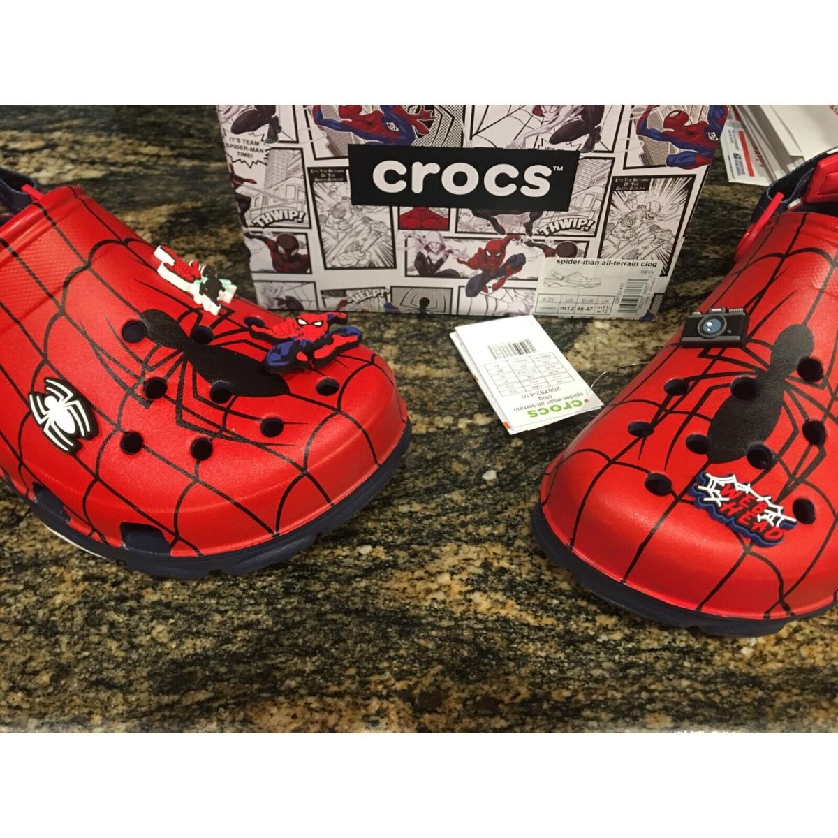 Mens Crocs Spiderman All Terrain Clog Shoes Size 12