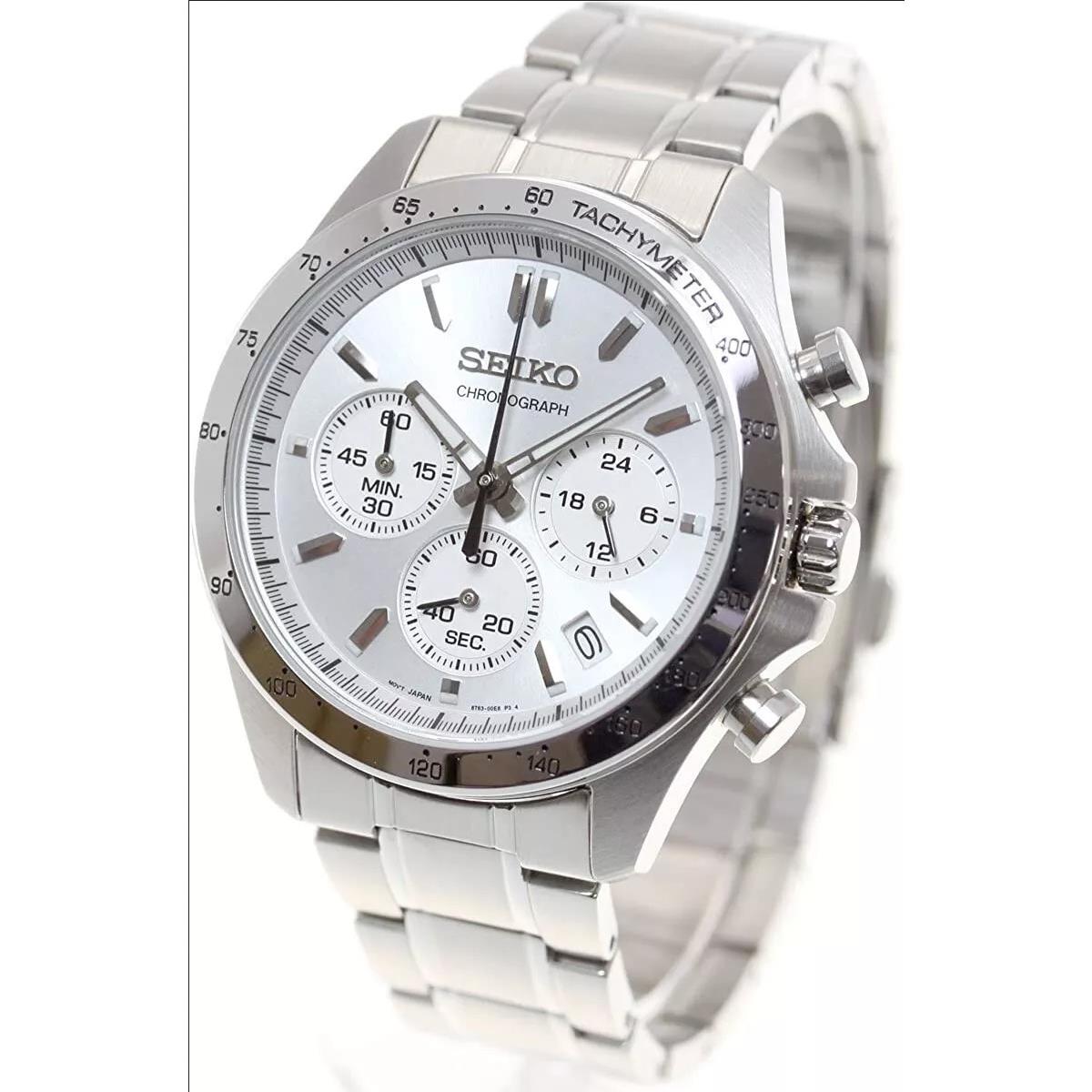 Seiko Spirit Chronograph Silver Dial Stainless Steel Men`s Watch SBTR009