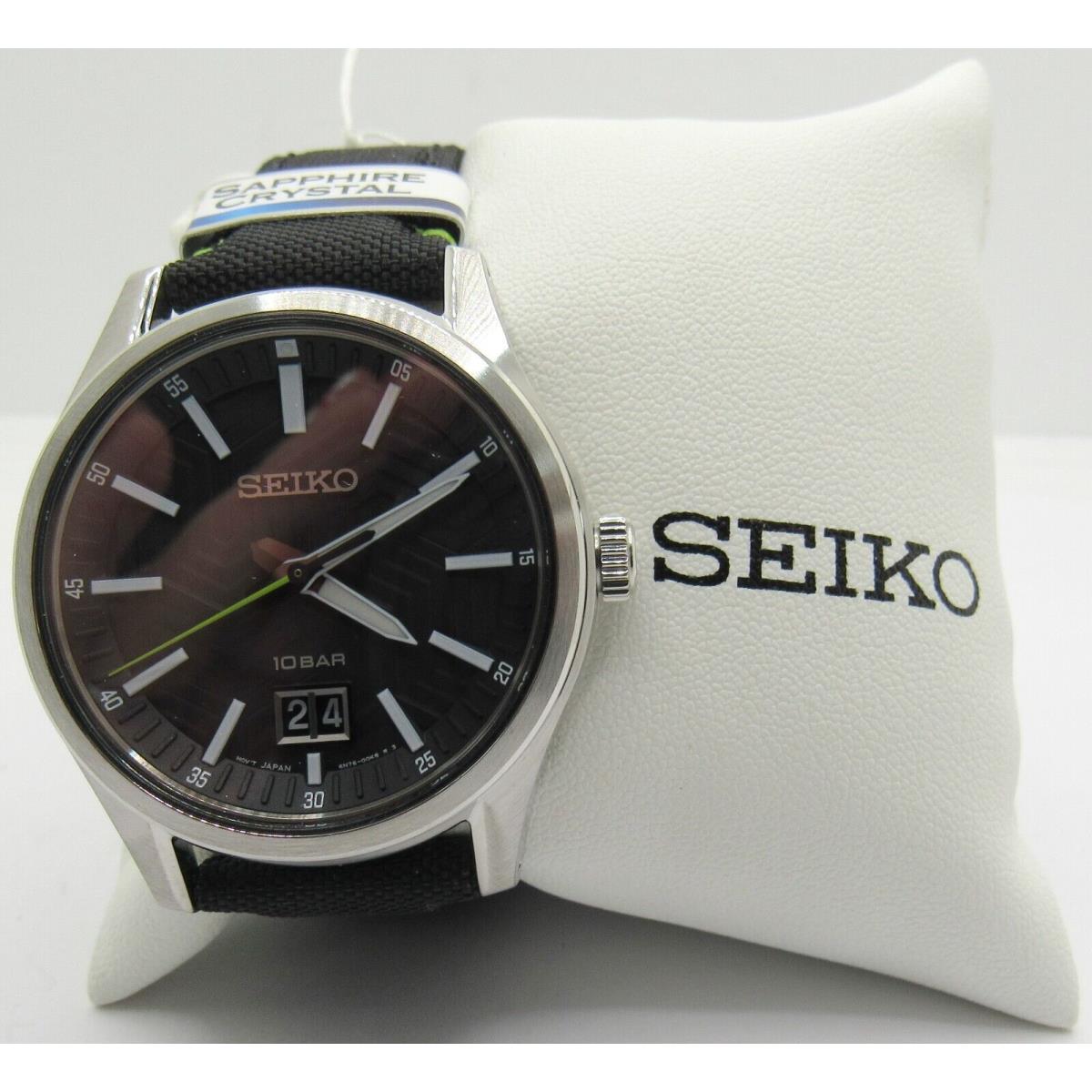 Seiko Sapphire Crystal Water Resistant Watch Men`s 285165 Big Date