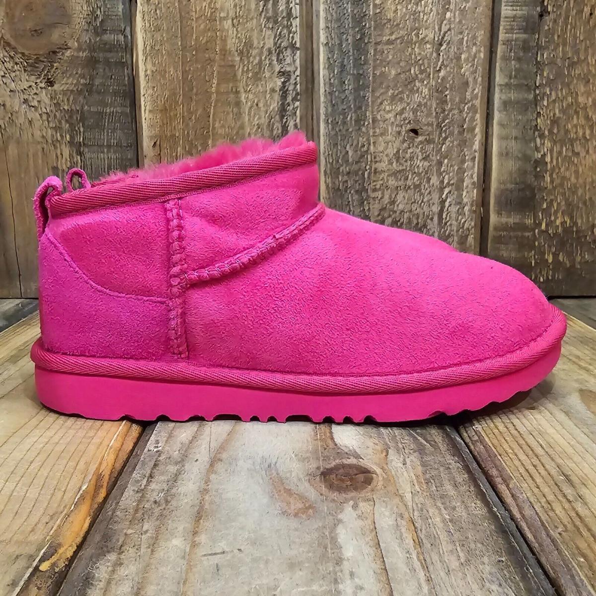 Ugg Kids Classic Ultra Mini Boot Pink Suede Sheepwool Size US 2 / UK 1 / EU 33.5