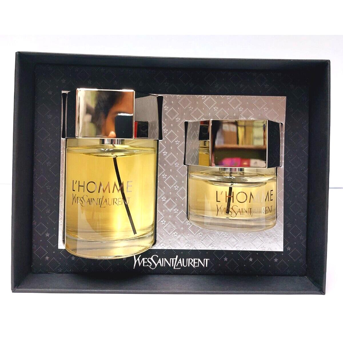 L`homme 2pcs Giftset by Yves Saint Laurent For Men Edt Spray 3.3oz 1.3oz