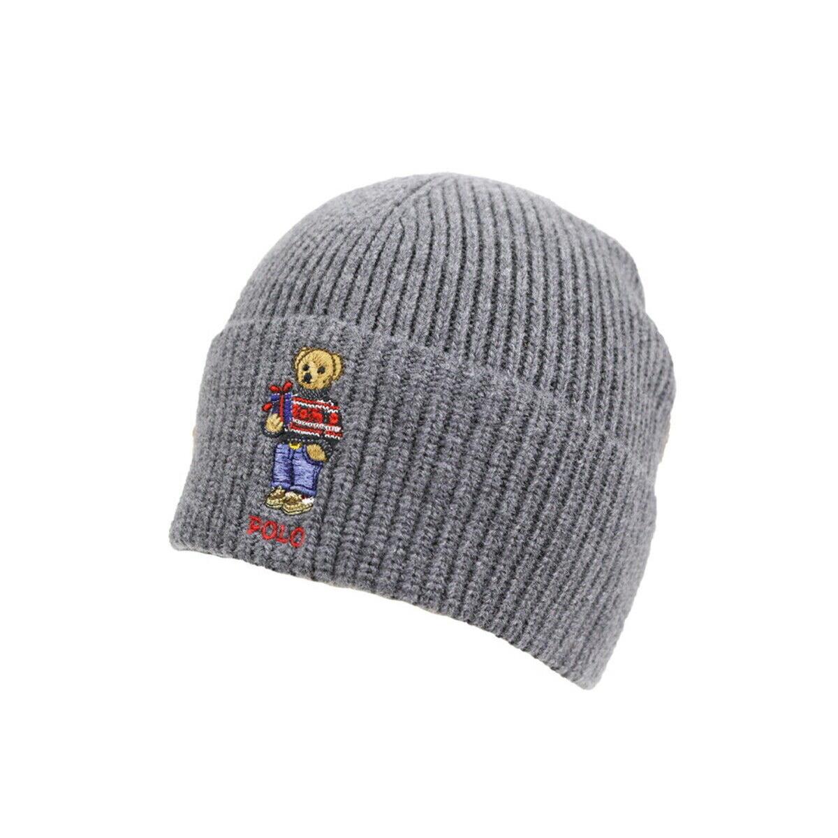 Polo Ralph Lauren Polo Bear Stocking Cap Hat Watch Cap Beanie - 2 Colors Grey