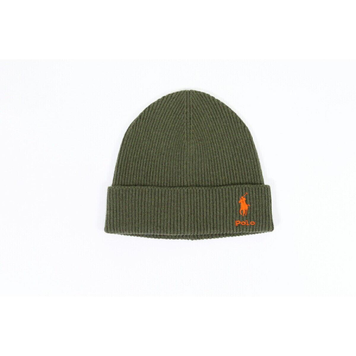 Polo Ralph Lauren Stocking Cap Watch Cap Beanie with Pony Polo Olive