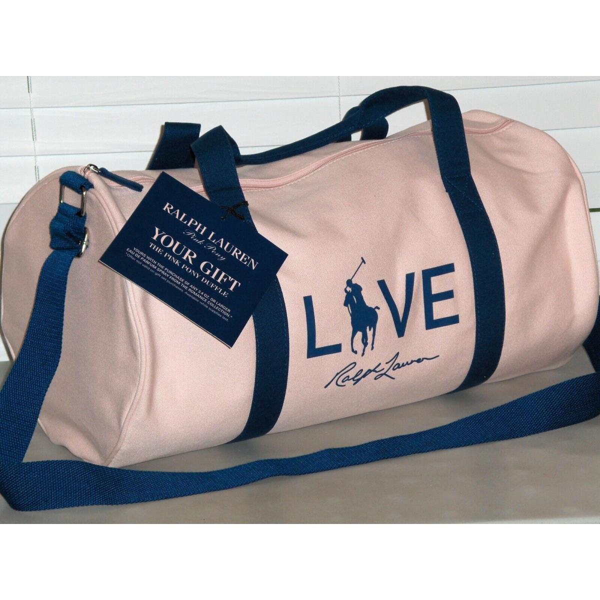 Ralph Lauren Fragrances Canvas Pink Pony Love Live Duffle Travel Gym Bag