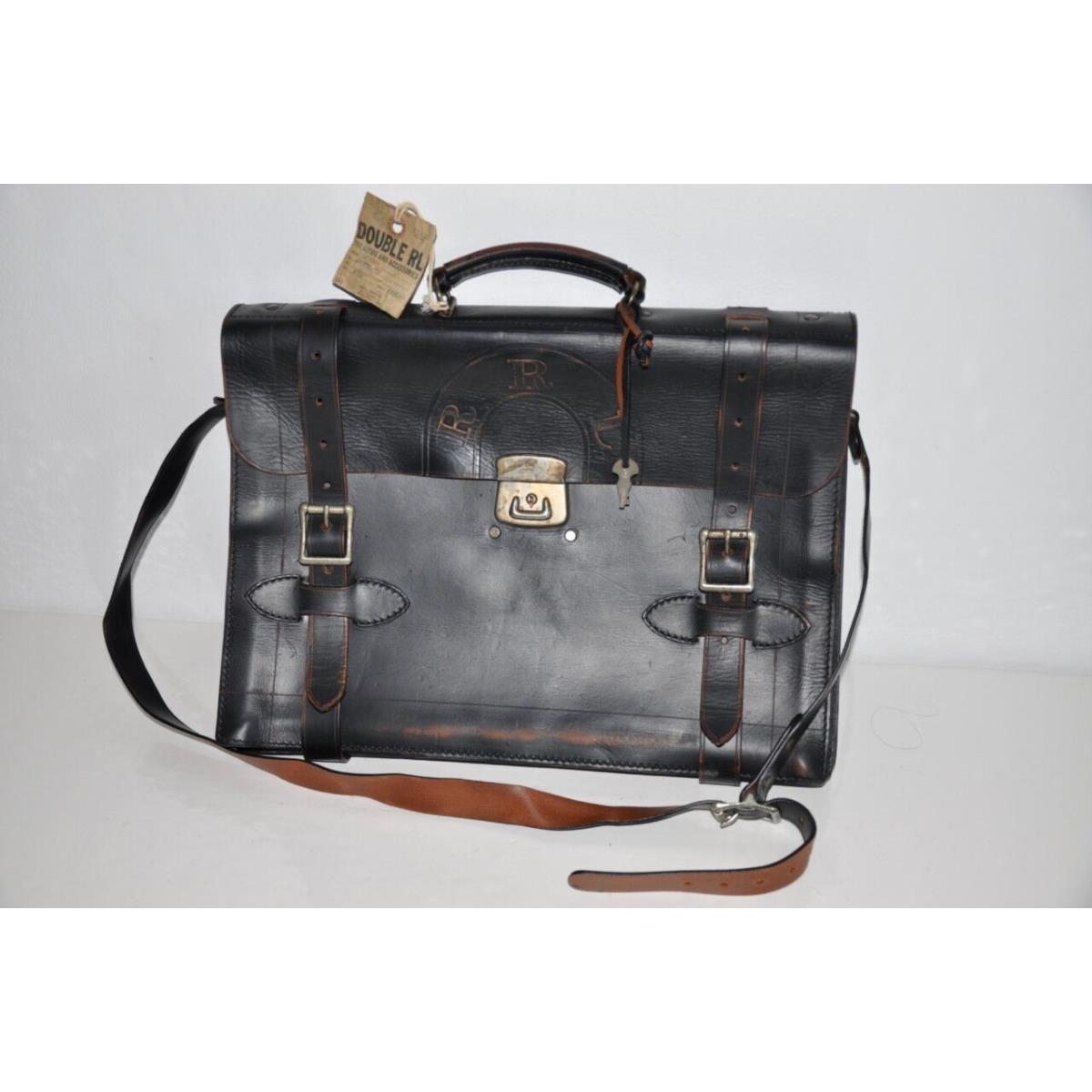 Ralph Lauren Rrl Made in Italy Distressed Leather Executive Briefcase Bag