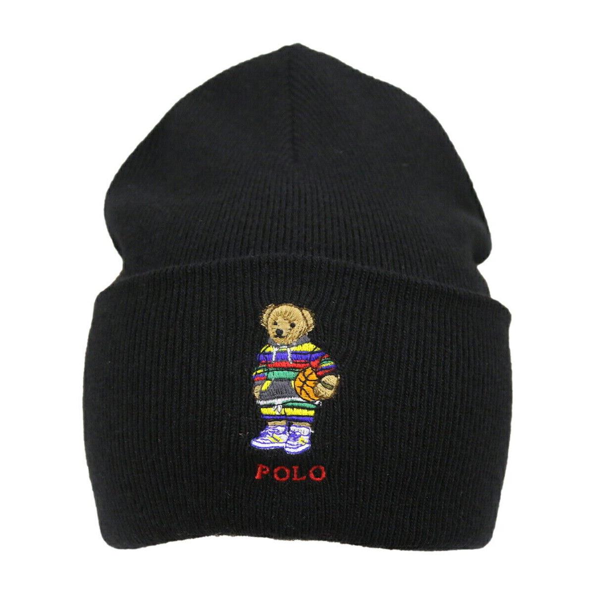 Polo Ralph Lauren Polo Bear Stocking Cap Hat Watch Cap Beanie - Black