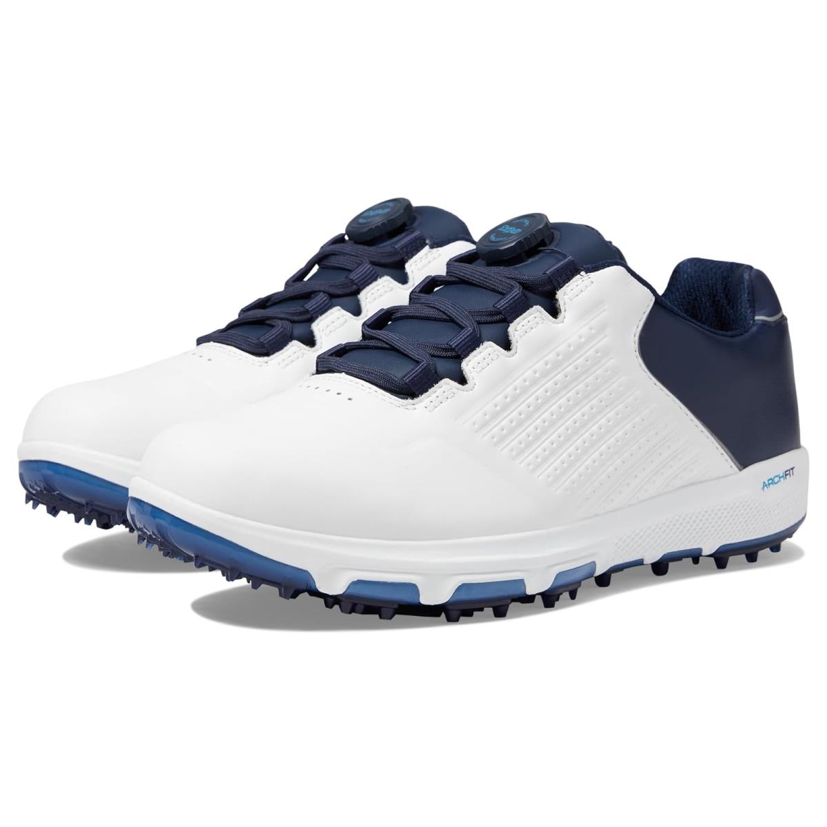 Man`s Sneakers Athletic Shoes Skechers GO Golf Pro 6 Sl-twist - White/Navy.Blue