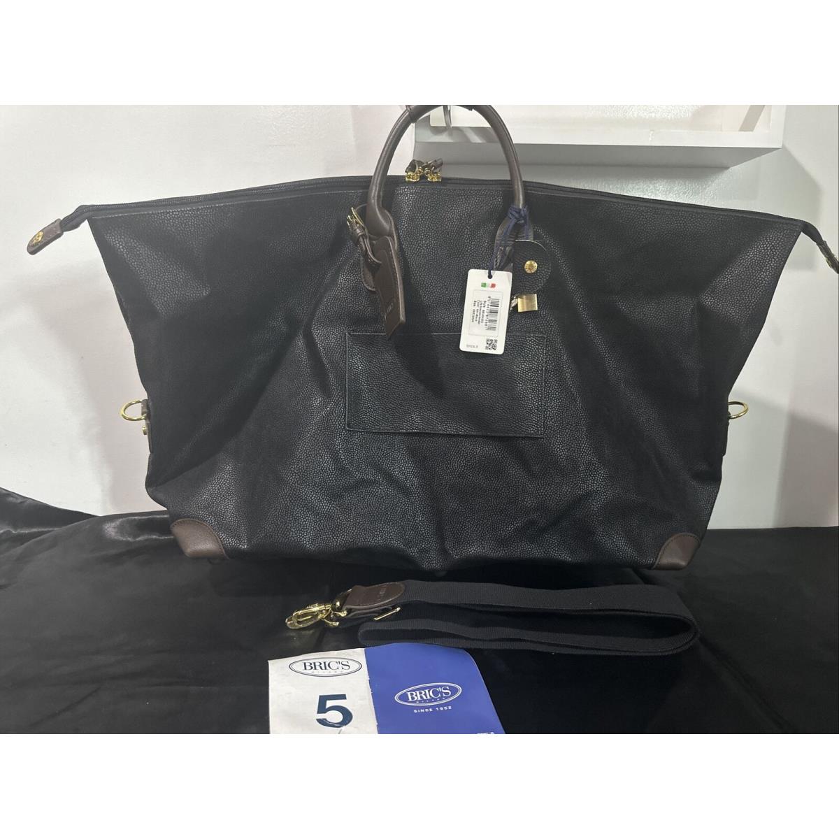 Bric`s Vintage Bric`s Blue Pvc Black Leather Trim 20 Travel Bag Duffle