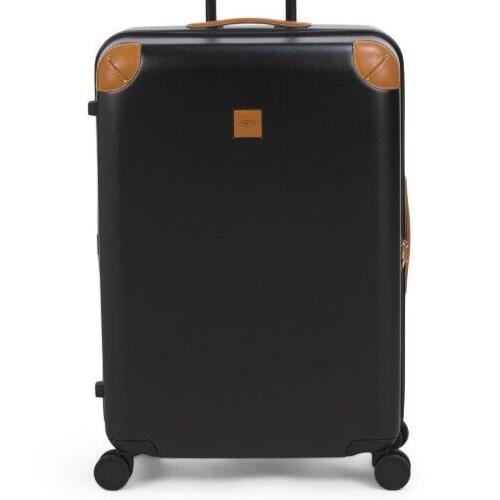 Brics 30in Black Leather Detail Hardcase Spinner Suitcase Tsa Lock
