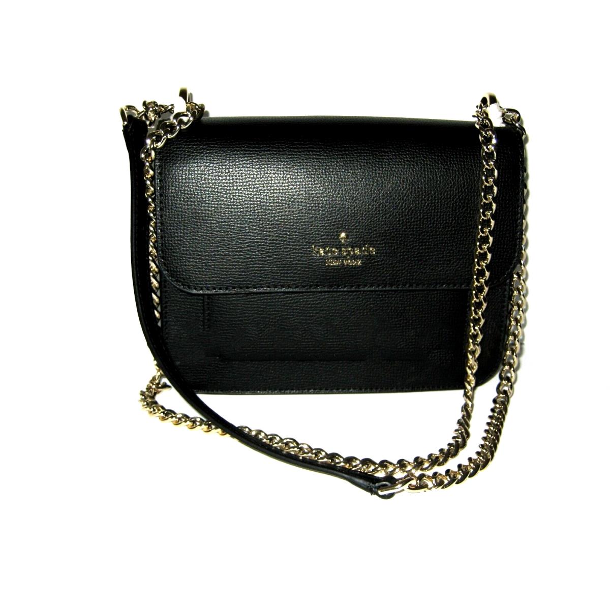 Kate Spade Flap Chain Leather Crossbody Bag K8518 Black New