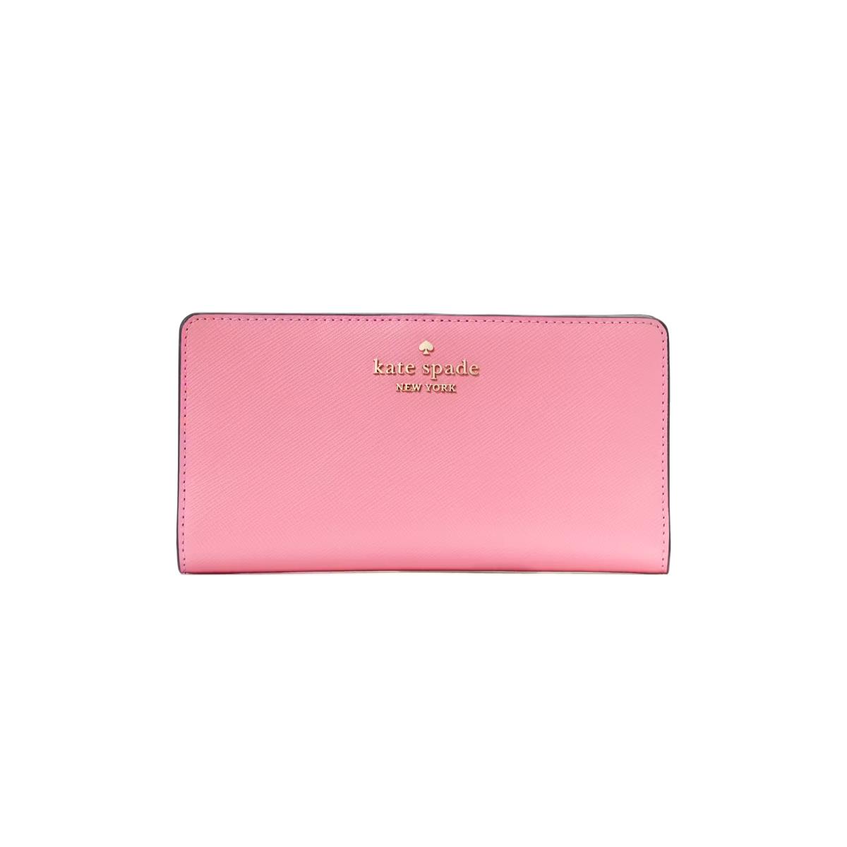 Kate Spade Madison Large Slim Bifold Saffiano Leather Wallet Blossom Pink KC579