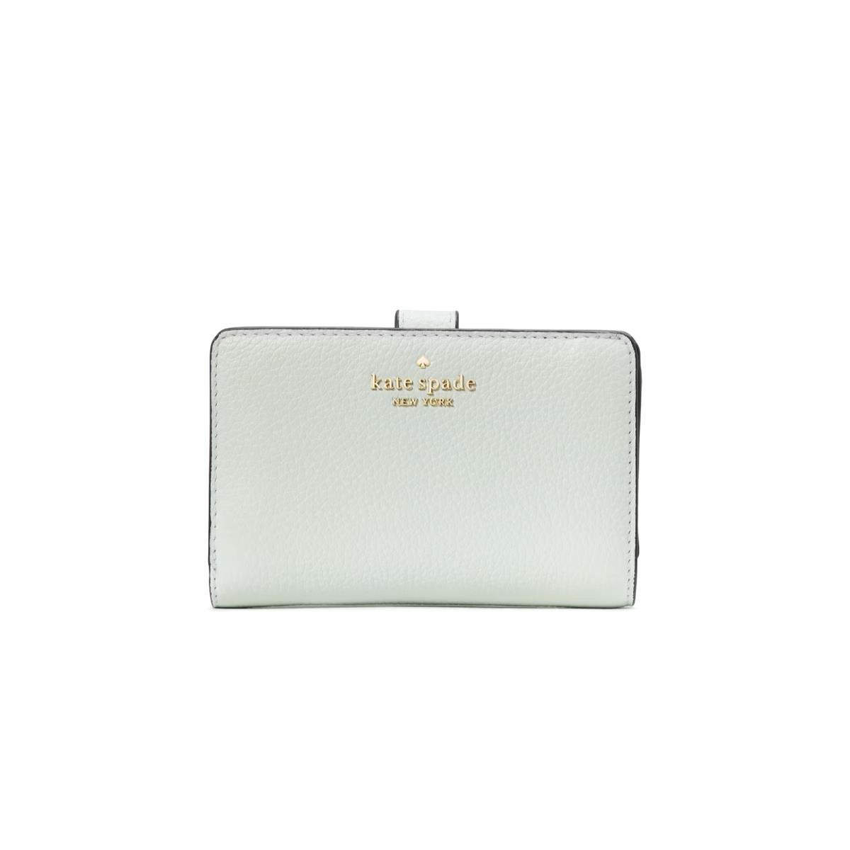 Kate Spade Leila Medium Compact Bifold Wallet Lime Sherbert Pebble Leather