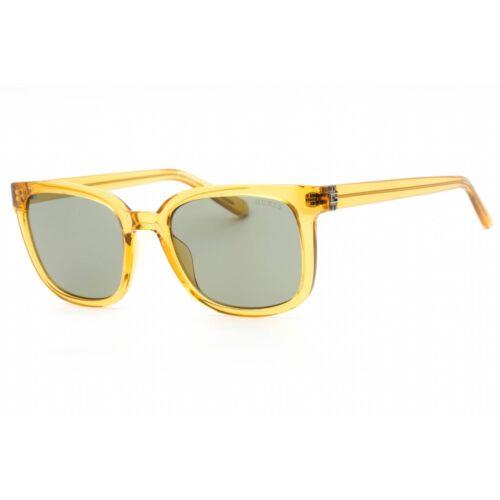 Guess Men`s Sunglasses Green Lens Transparent Yellow Square Frame GU00065 41N
