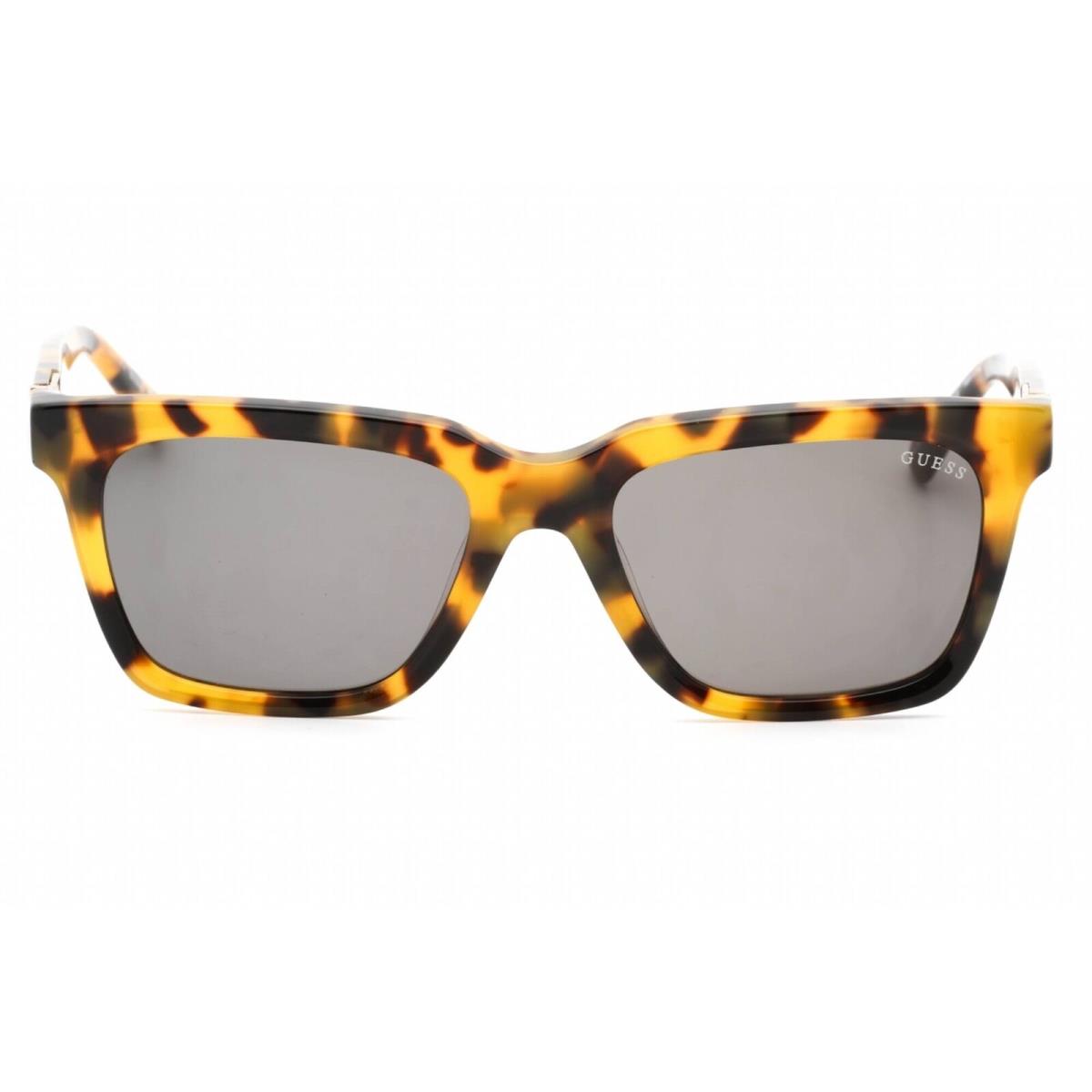 Guess Men`s Sunglasses Green Lens Blonde Havana Square Plastic Frame GU00064 53N