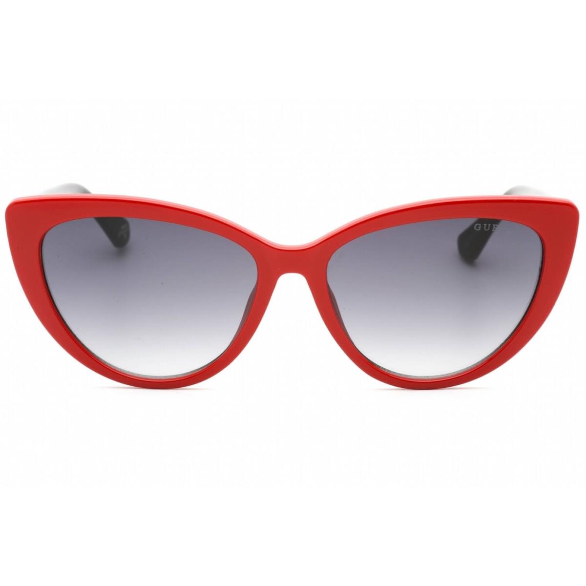 Guess Women`s Sunglasses Gradient Smoke Lens Shiny Red Cat Eye Frame GU5211 66B