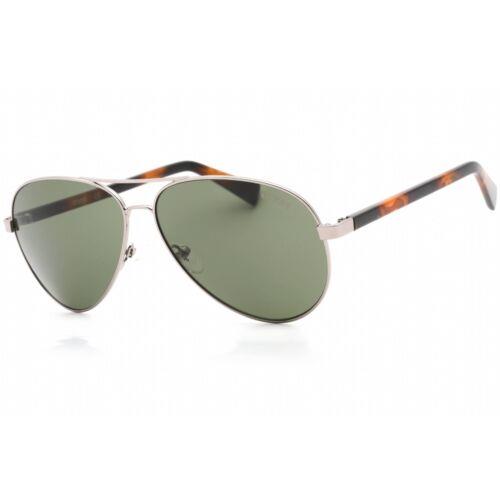 Guess Men`s Sunglasses Green Lens Shiny Gunmetal Aviator Metal Frame GU8279 08N