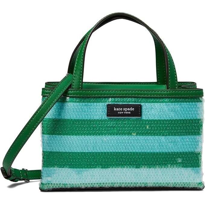 Kate Spade New York Sam Icon Seaside Stripe Sequin Mini Tote Crossbody