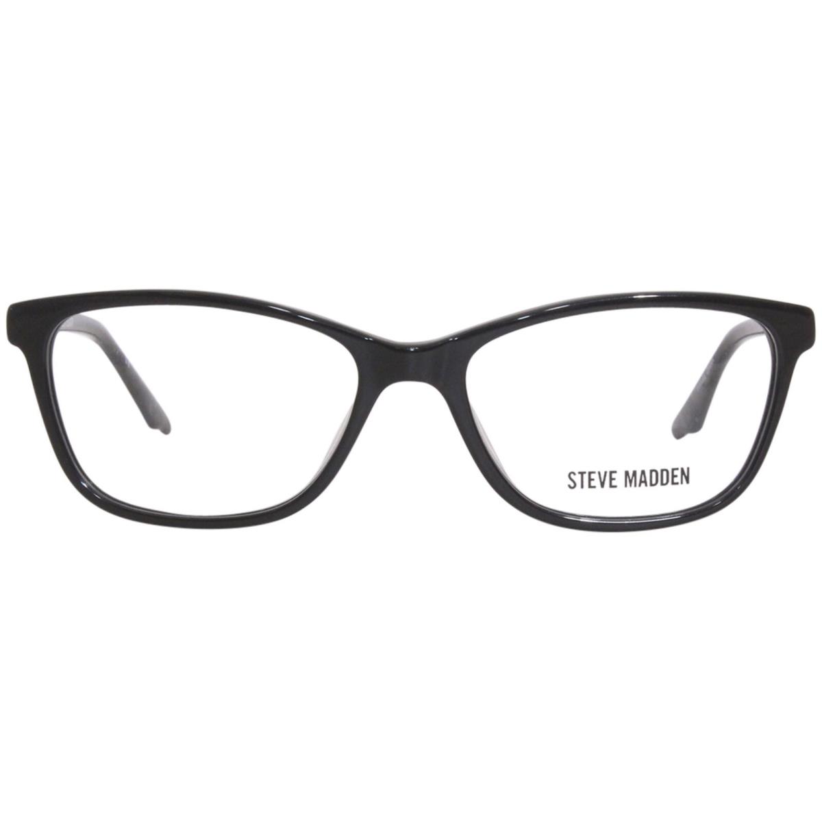 Steve Madden Chulla Eyeglasses Frame Women`s Black Full Rim Cat Eye 52mm - Frame: Black