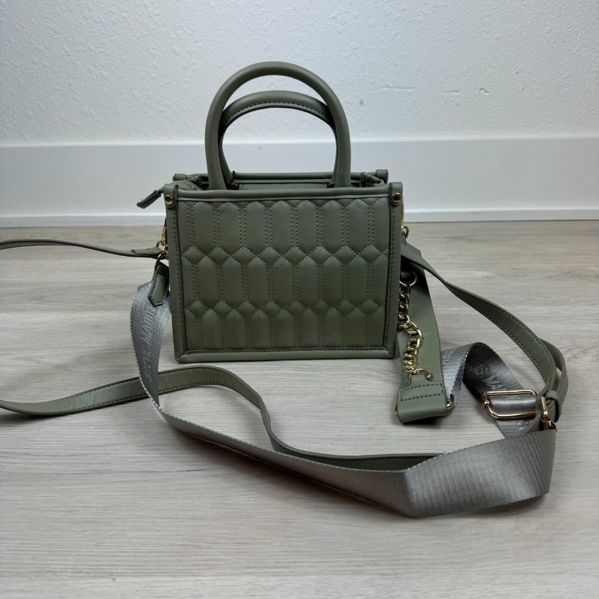 Steve Madden Bniko Quilted Crossbody Purse Bag Olive Green Guitar Strap