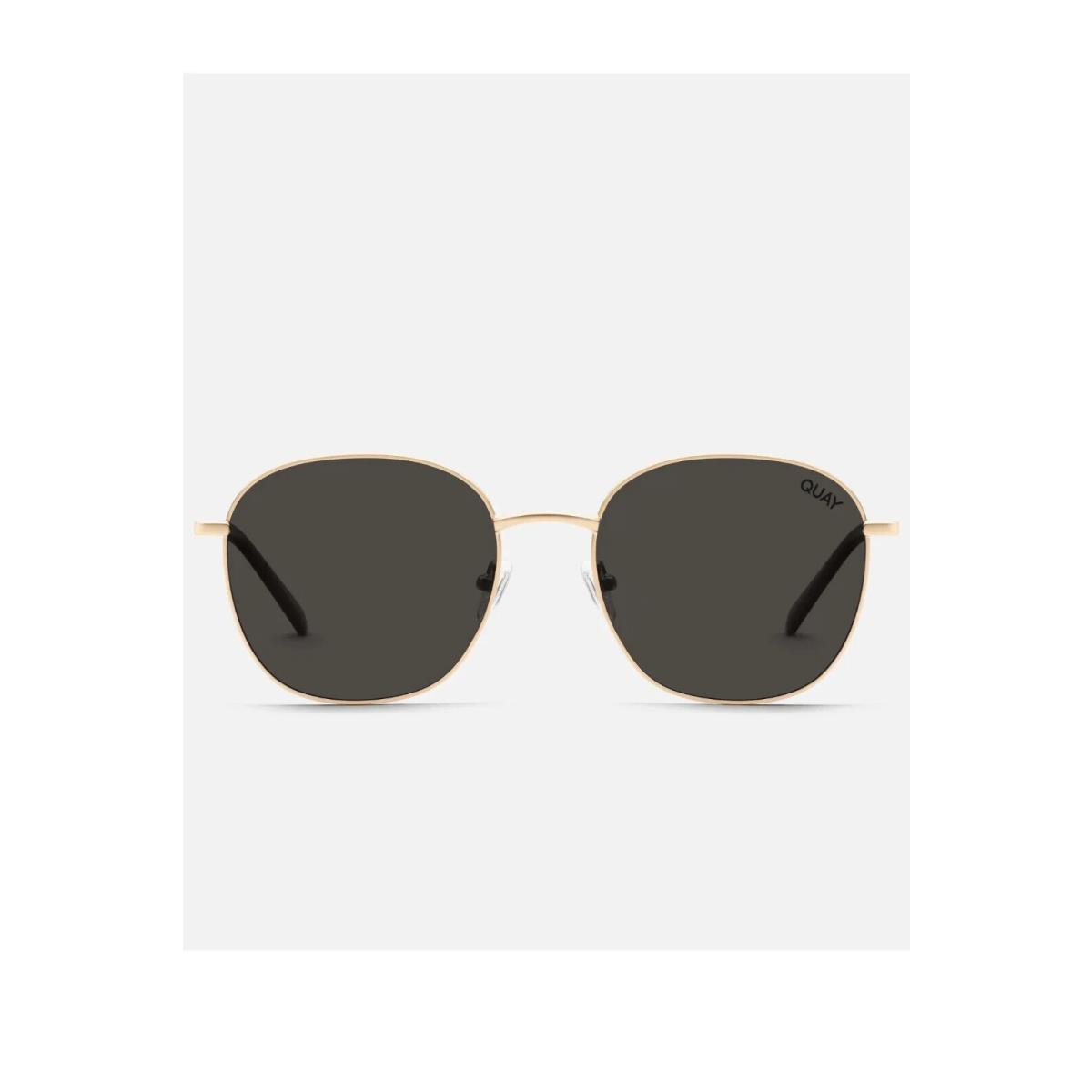 Quay Australia Jezabell Mini Sunglasses Gold Smoke Oversized Round