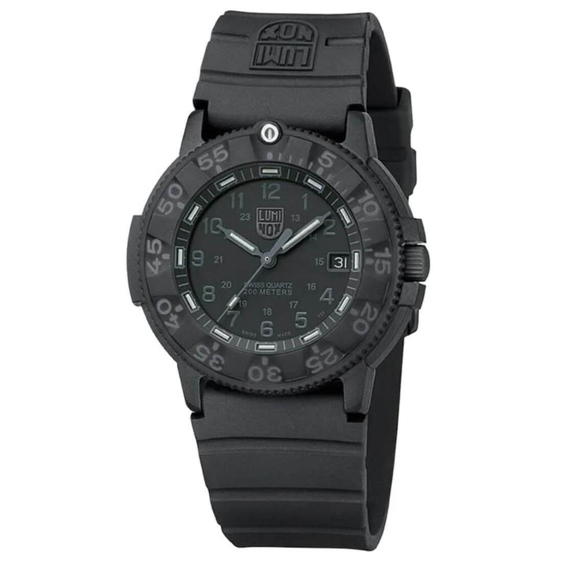 Luminox 3001.BO Men`s Blackout Navy Seal Black Dial Dive Watch