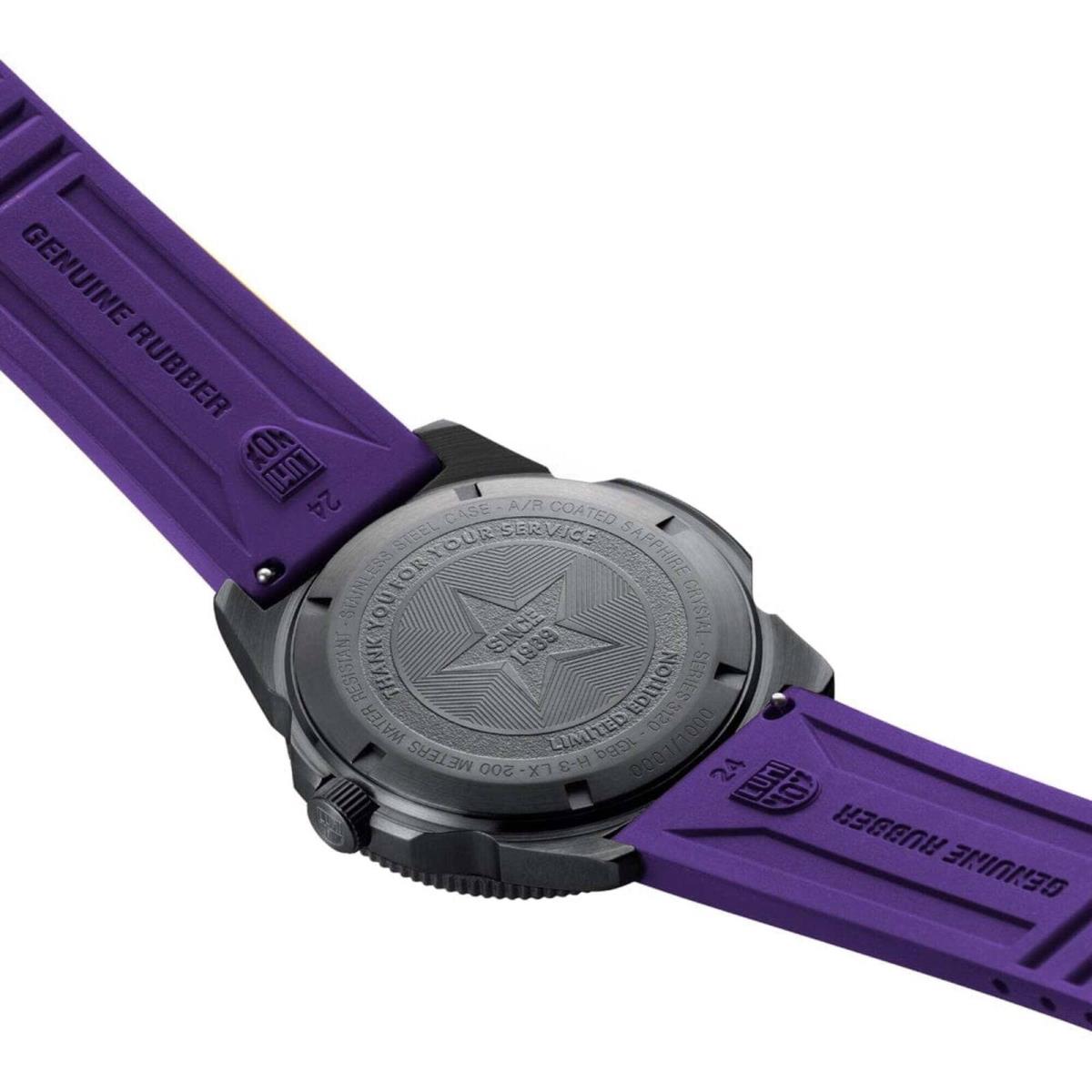 Luminox Men`s Watch Pacific Diver Black Dial Purple Strap XS.3121.BO.TY.SET