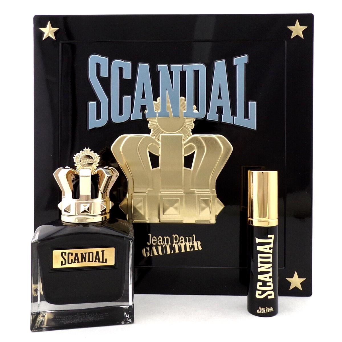 Jean Paul Gaultier Scandal LE Parfum 3.4oz 0.4oz Edp Intense Spr Men`s Set