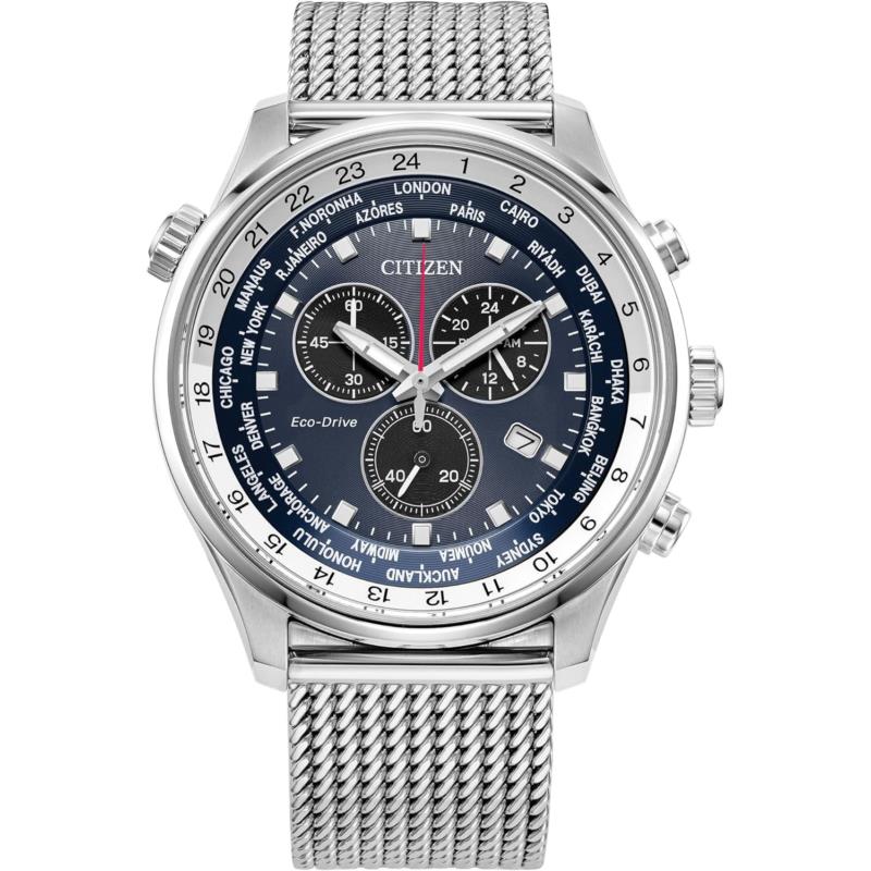 Citizen Men`s Sport Luxury Eco-drive Chronograph Watch 12/24 Hour Time Date 1