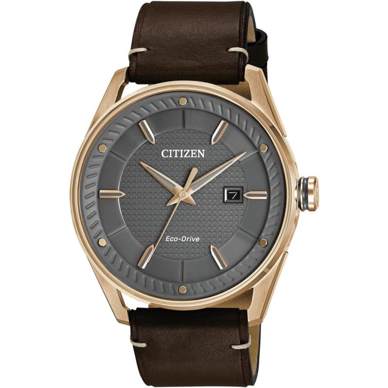 Citizen Men`s Sport Casual 3-Hand Eco-drive Watch Date Patterned Dial