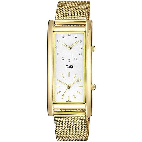 Citizen Q Q Women`s Gold Dual-two Time Zone Watch Crystals QB61J011Y