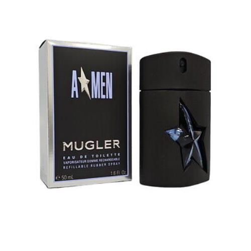 Angel A Men By Mugler 1.6 oz / 50 ml Edt Refillable Rubber Men`s Spray