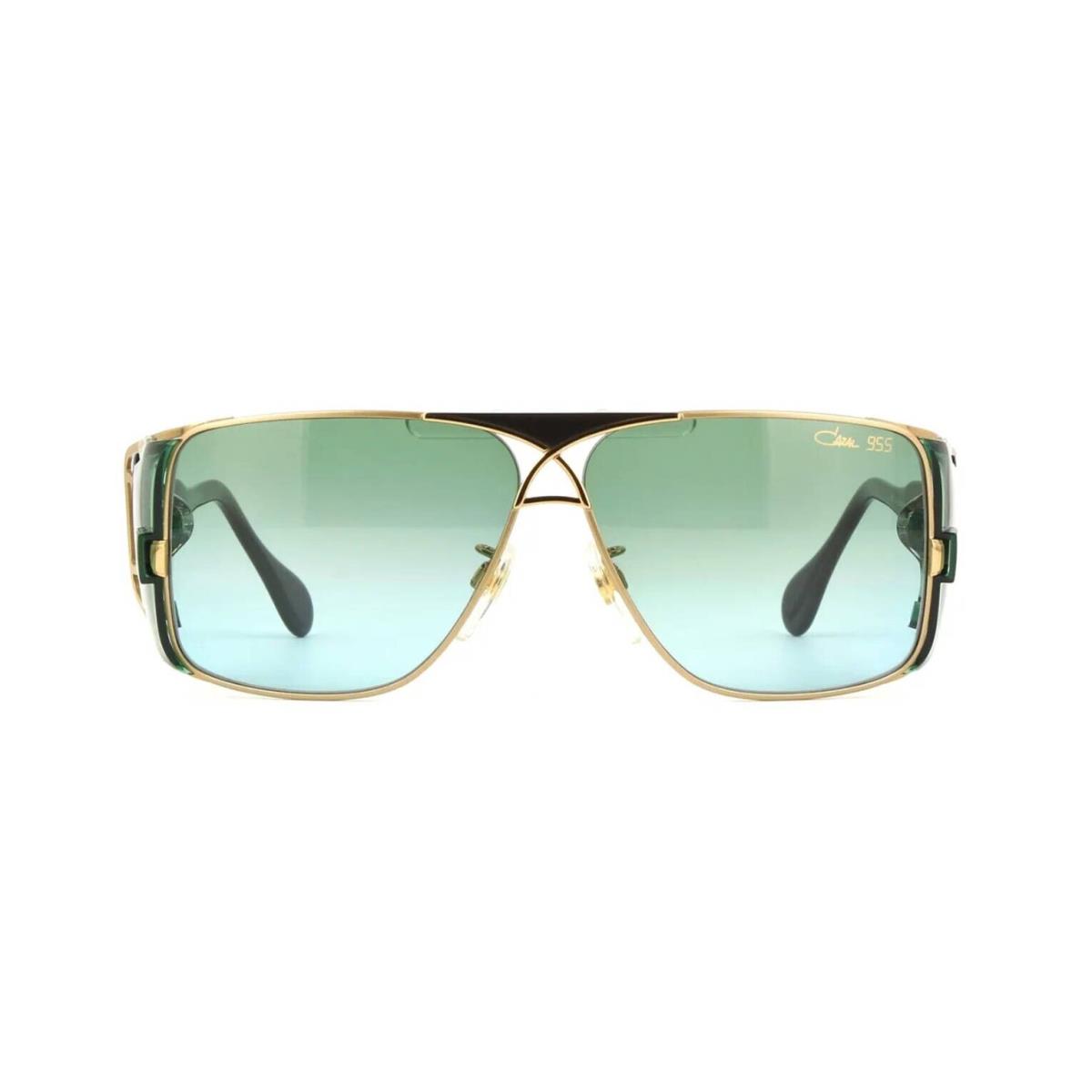 Cazal Legends 955 Matte Black Green/green Shaded 011 Sunglasses - Frame: Matte Black Green, Lens: Green Shaded
