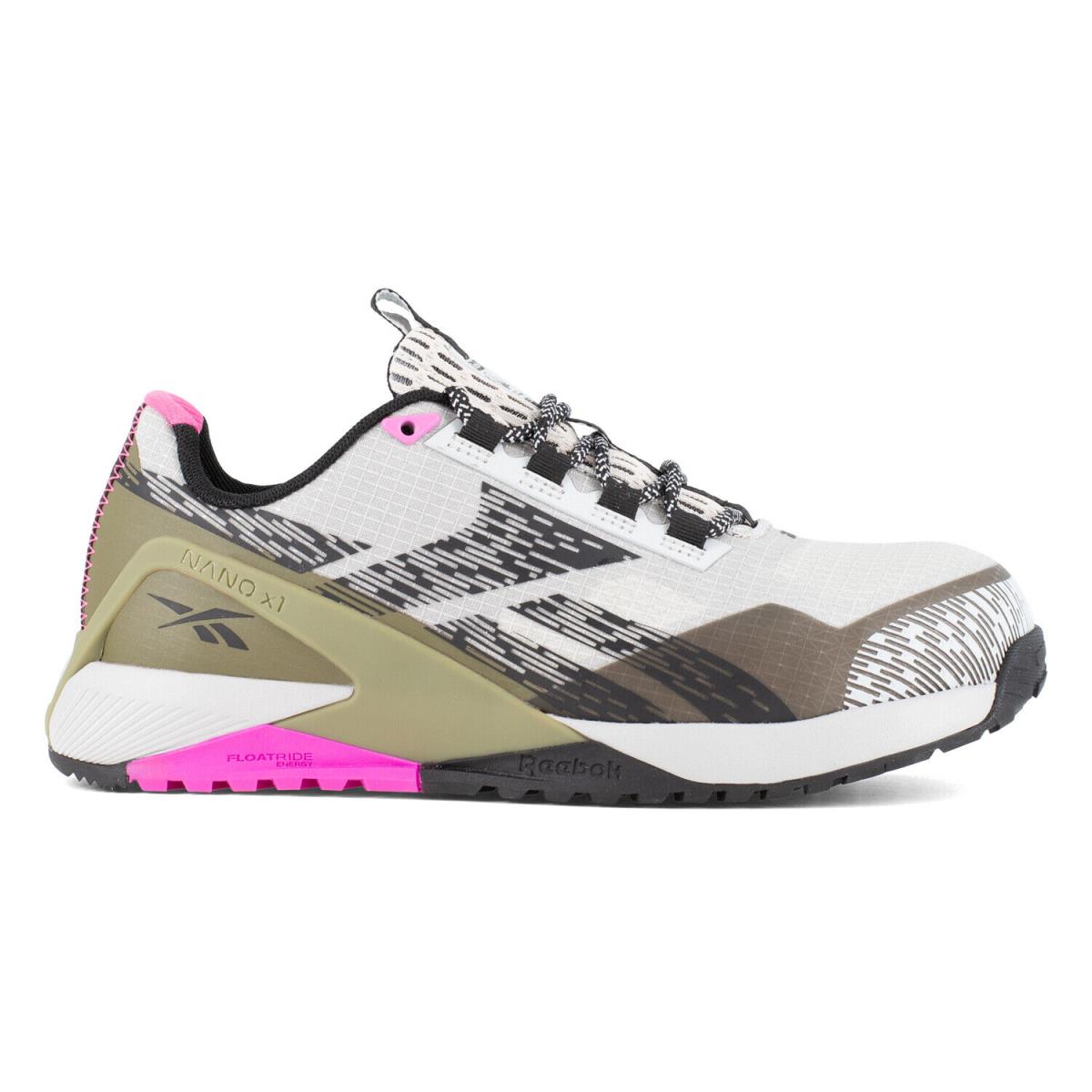 Reebok Womens Nano X1 Adventure Silver/army Green Mesh CT EH Athletic Work Shoes - Silver/Army Green