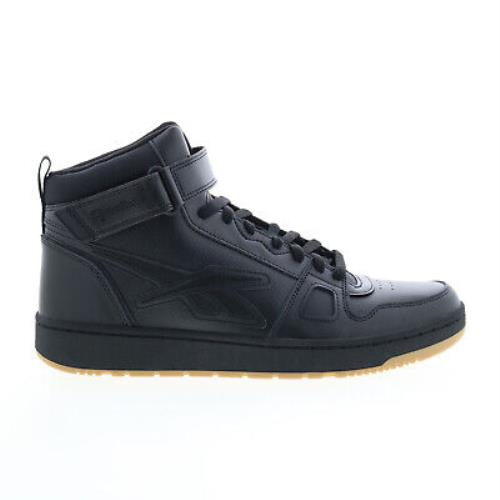 Reebok Resonator Mid Strap Mens Black Leather Lifestyle Sneakers Shoes - Black