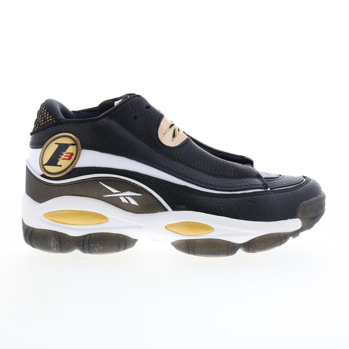 Reebok The Answer Dmx Mens Black Leather Lace Up Lifestyle Sneakers Shoes - Black