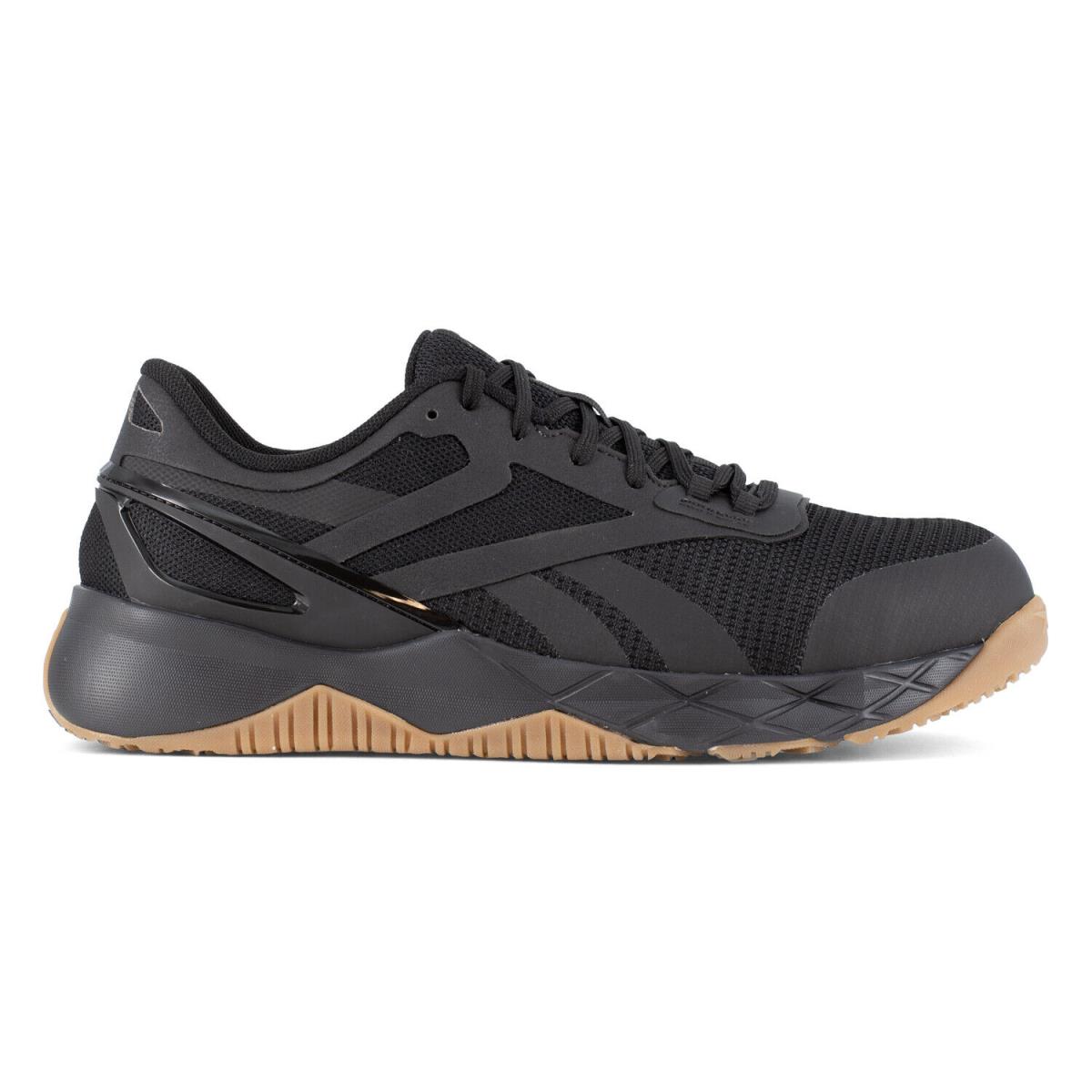 Reebok Mens Nanoflex TR Black/tan Mesh CT EH Athletic Work Shoes - Black/Tan
