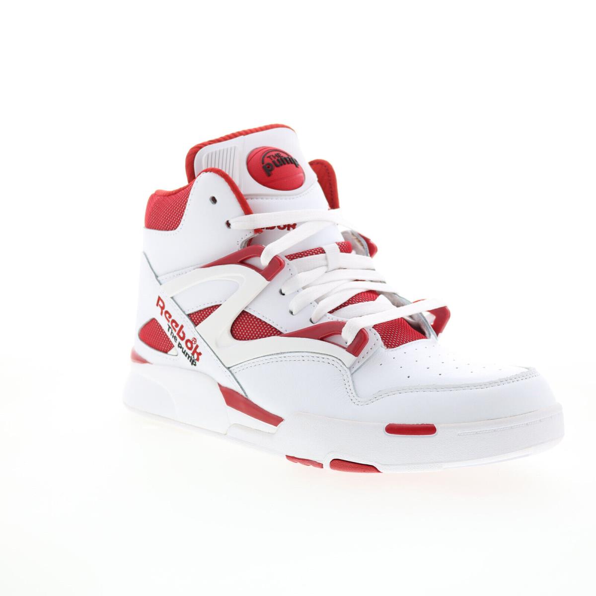 Reebok Pump Omni Zone II Mens White Leather Lifestyle Sneakers Shoes