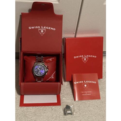 Swiss Legend Men`s 50041-101 Eograph Collection Chronograph Purple Dial