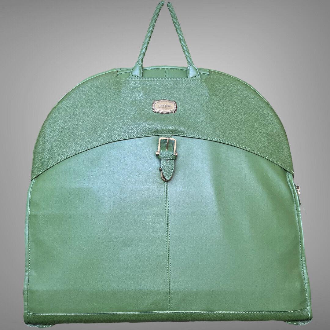 Samsonite Black Label Resort Izola Green Leather Garment Bag