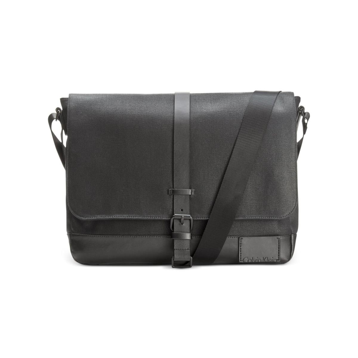 Calvin Klein Men`s Black Solid Adjustable Strap Messenger Bag
