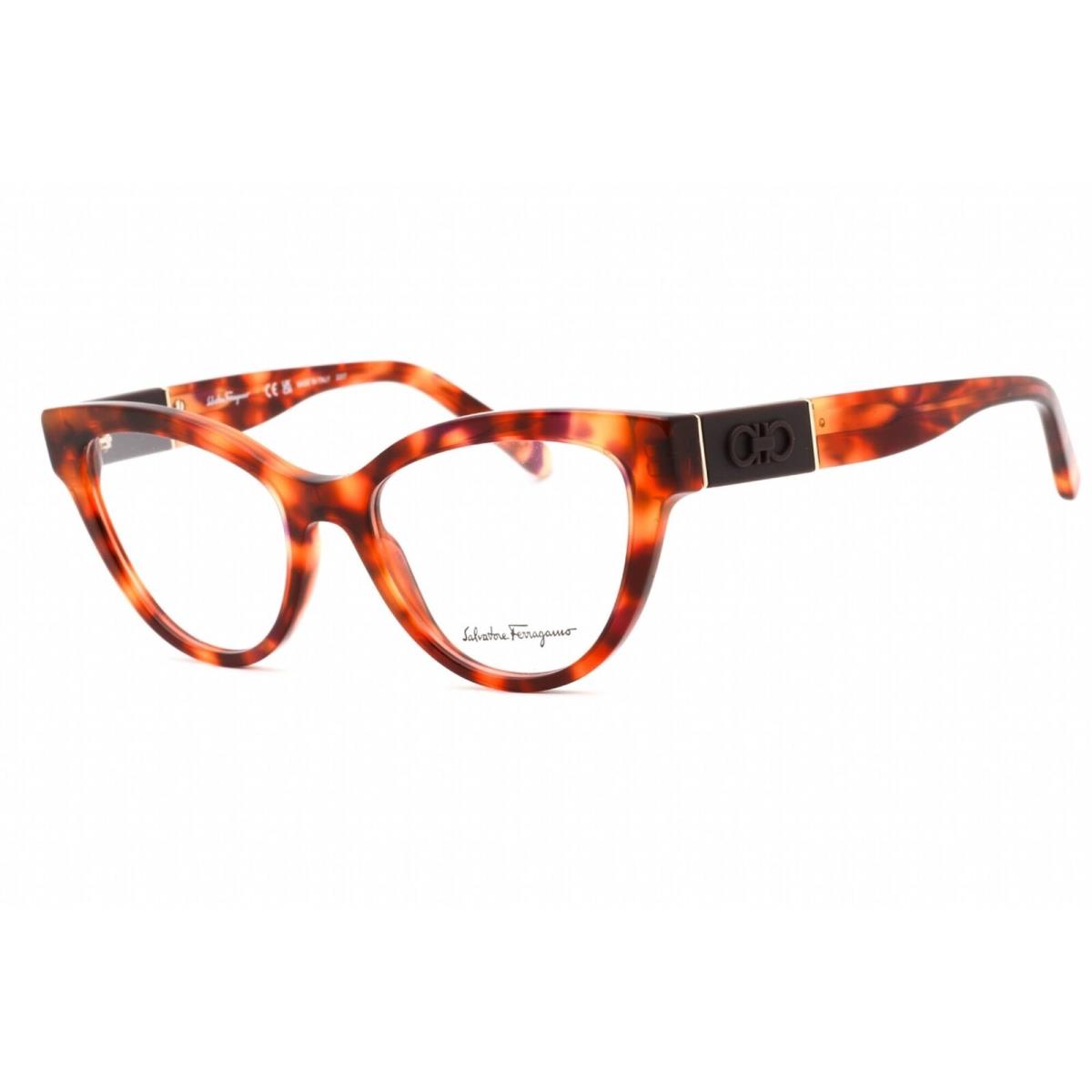 Salvatore Ferragamo Women`s Eyeglasses Red Tortoise Full Rim Cat Eye SF2920 604