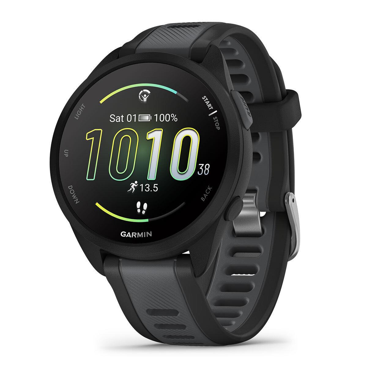 Garmin Forerunner 165/165 Music Gps Running Smartwatch Amoled Display Training Non-Music - Black/Slate Gray