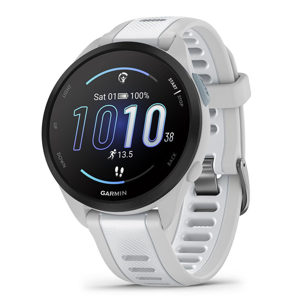 Garmin Forerunner 165/165 Music Gps Running Smartwatch Amoled Display Training Non-Music - Mist Gray/Whitestone