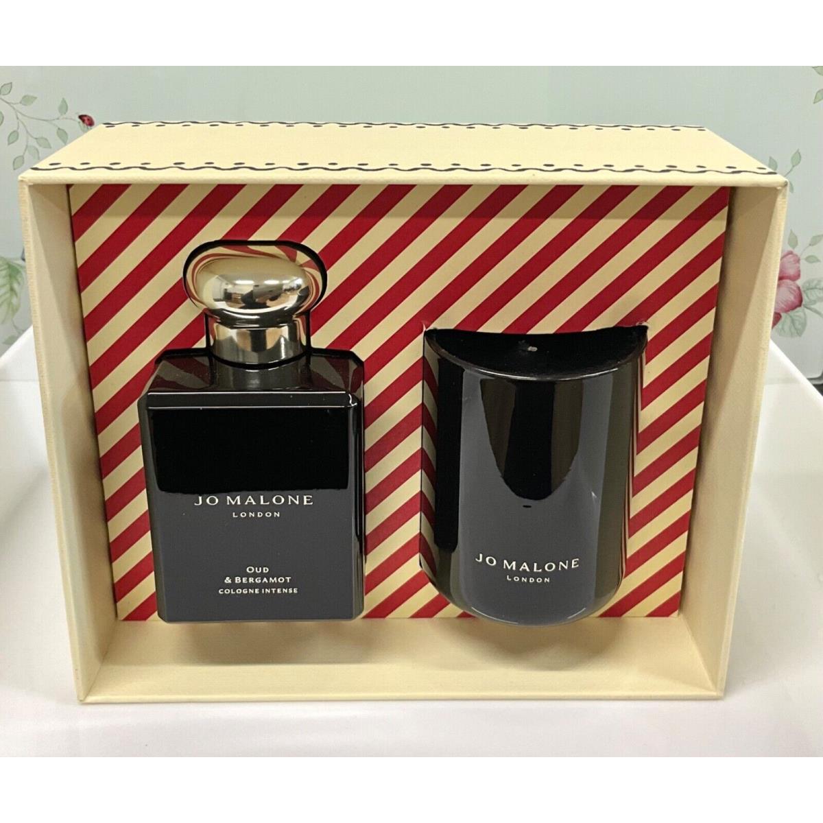 Jo Malone Oud Bergamot Cologne Myrrh Tonka Scented Candle Intense Duo