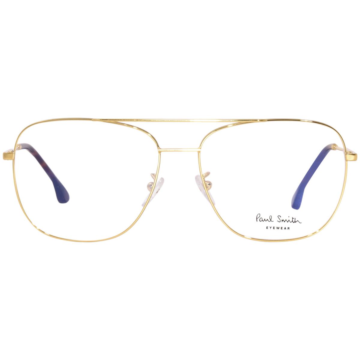 Paul Smith Avery-V2 PSOP007V2-02 Eyeglasses Frame Men`s Gold Full Rim Pilot 58mm